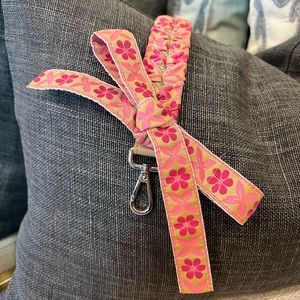 Fendi Calfskin Ribbon Lace Up Floral Strap You Pink